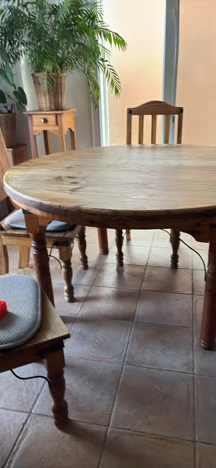 Rustic farm style /mexican dining room table and chairs image indicator(2)