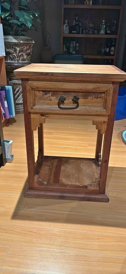 Farmhouse/mexican style End table. Solid wood