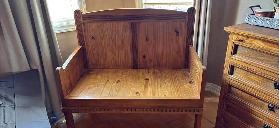 Farmhouse style, solid wood bench