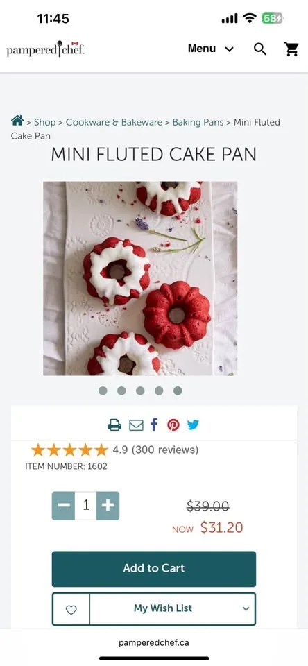 Pampered Chef Mini Fluted Pan image indicator(2)