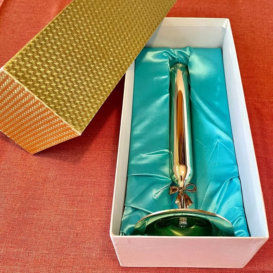 Vintage Champagne Gold & Silver Taper Candle Holder