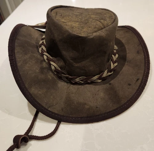 Crikey! BNWT BARMAH Kangaroo Leather Outback Hat XXL