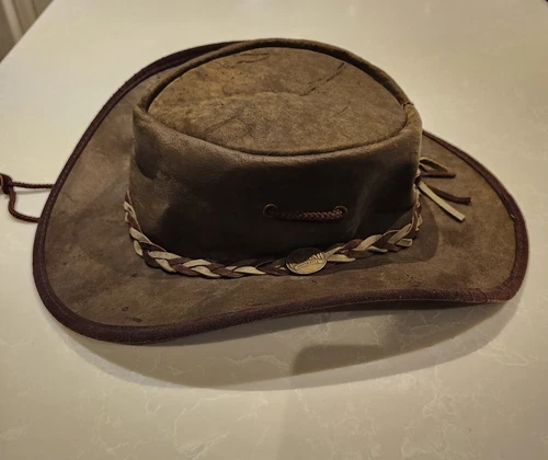Crikey! BNWT BARMAH Kangaroo Leather Outback Hat XXL - photo 2