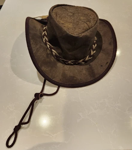 Crikey! BNWT BARMAH Kangaroo Leather Outback Hat XXL - photo 5