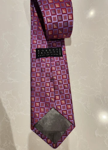 ROBERT TALBOTT Purple Pink Square Funky Silk Tie - photo 4