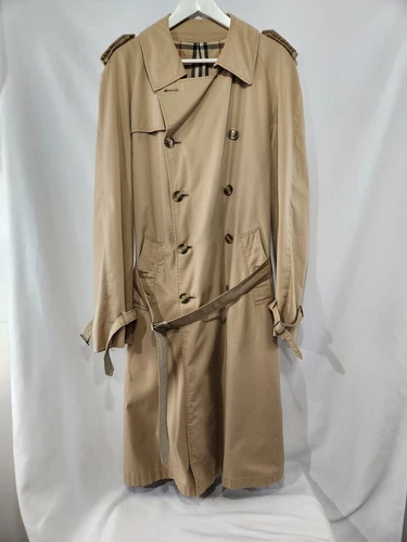 VALSTAR MILANO Classic Tan Trench Coat Tartan Lining sz 42 R