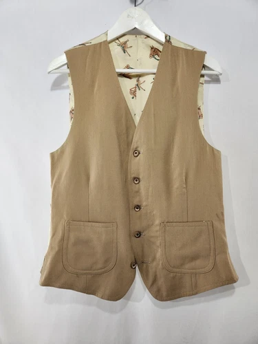 Incredible Vintage 1976 Cotton Duck Canvas Khaki Vest sz S