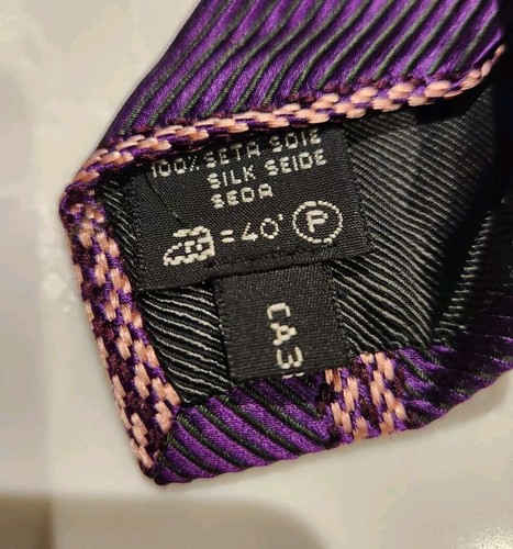 ERMENEGILDO ZEGNA Purple Pink Braid Silk Tie Italy - photo 5
