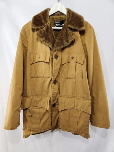 Incredible Vintage MONTGOMERY WARD Duck Canvas Lined Long Coat M