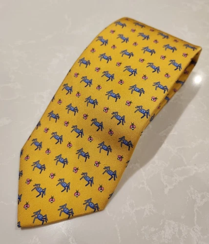 BROOKS BROTHERS Silk Neck Tie Gold Insect Pattern