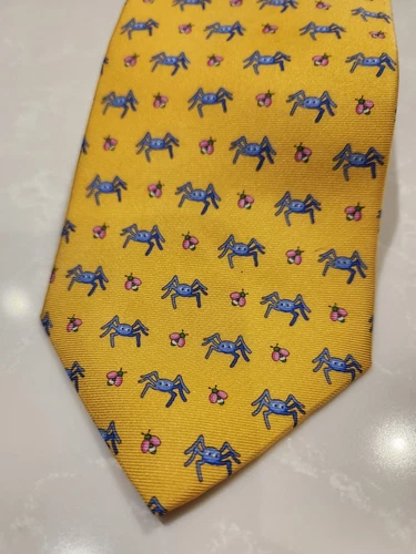 BROOKS BROTHERS Silk Neck Tie Gold Insect Pattern - photo 2