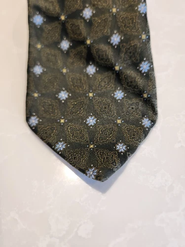 VALENTINO Forest Green Paisley Blue Flower Pattern Tie - photo 2