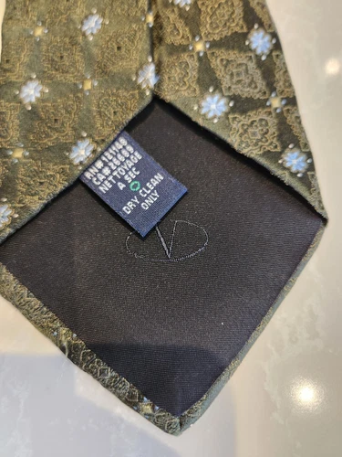 VALENTINO Forest Green Paisley Blue Flower Pattern Tie - photo 4