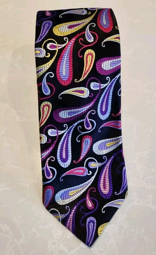Vintage DUCHAMP Paisley 100% Silk Tie Handmade England