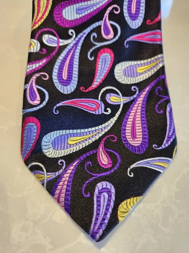 Vintage DUCHAMP Paisley 100% Silk Tie Handmade England - photo 2