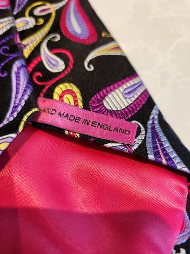Vintage DUCHAMP Paisley 100% Silk Tie Handmade England - photo 4