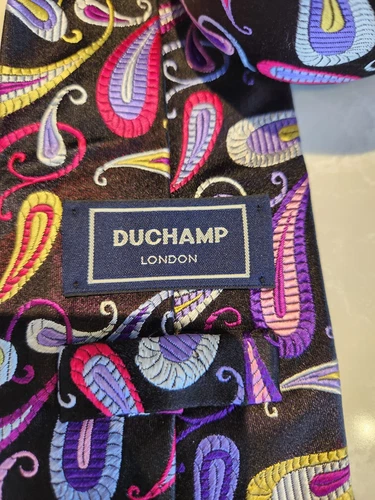 Vintage DUCHAMP Paisley 100% Silk Tie Handmade England - photo 5