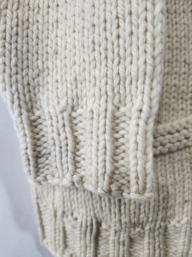 Incredible Hand Knit Blue Cream Fair Isle Yolk Wool Sweater - photo 2