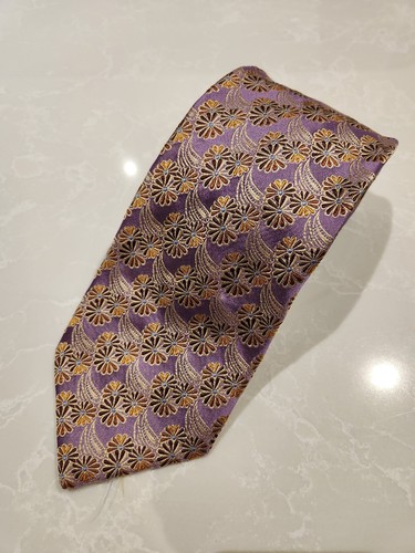 ROBERT TALBOTT Purple Gold Floral Tie