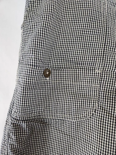 WINGS + HORNS Black White Micro Check Cotton Cargo Shorts 30 - photo 2