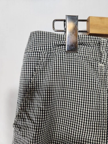 WINGS + HORNS Black White Micro Check Cotton Cargo Shorts 30 - photo 3