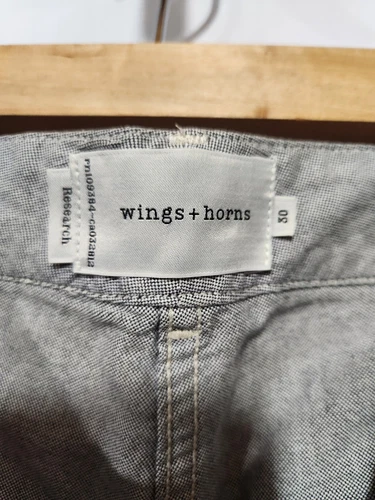 WINGS + HORNS Black White Micro Check Cotton Cargo Shorts 30 - photo 5