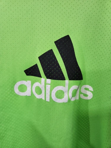Vintage ADIDAS Lime Green Mesh Jersey Made in USA sz L - photo 4