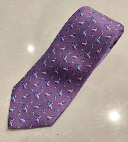 BROOKS BROTHERS Purple Pelican Design Tie