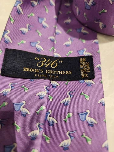BROOKS BROTHERS Purple Pelican Design Tie - photo 4