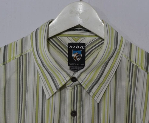 KUHL Multi Stripe Short Sleeve Button Up Casual Shirt sz M - photo 2