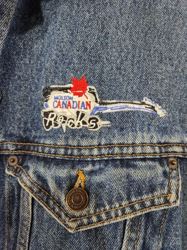 90s Vtg MOLSON CANADIAN ROCKS Denim Jacket sz XL - photo 3