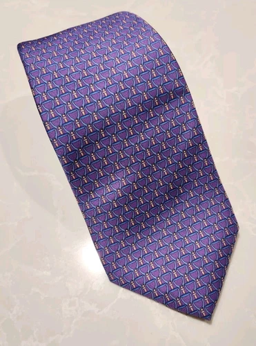 BROOKS BROTHERS 100% Silk Purple Wine Glass Tie USA