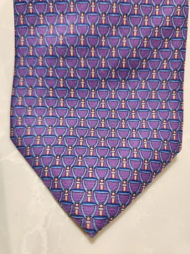 BROOKS BROTHERS 100% Silk Purple Wine Glass Tie USA - photo 2