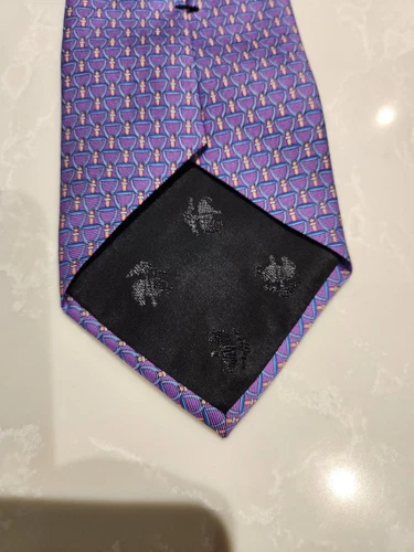 BROOKS BROTHERS 100% Silk Purple Wine Glass Tie USA - photo 5