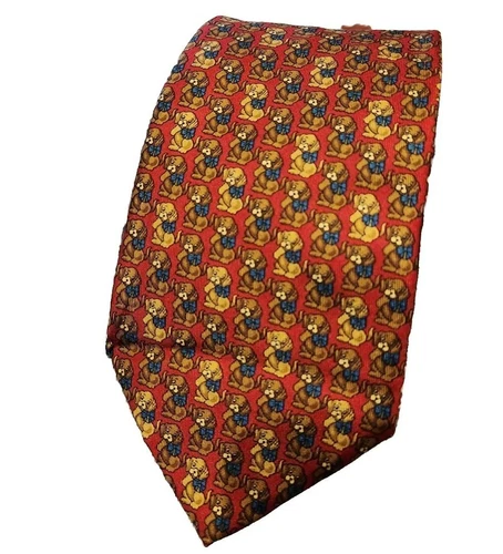 Vintage BURBERRY'S Silk Basset Hound Neck Tie