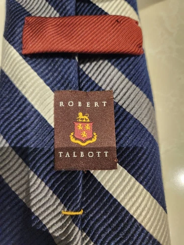 ROBERT TALBOTT Silk Striped Neck Tie Hand Made in USA - photo 4