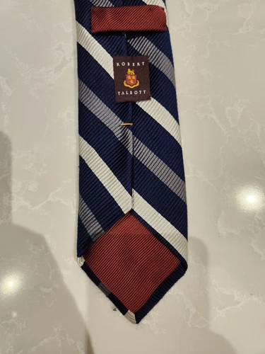 ROBERT TALBOTT Silk Striped Neck Tie Hand Made in USA - photo 5