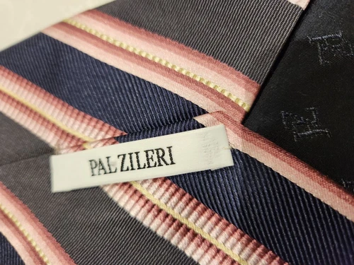 PAL ZILERI Silk Navy/Pink Striped Tie - photo 3