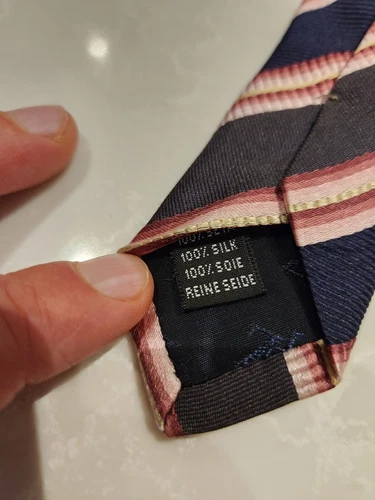 PAL ZILERI Silk Navy/Pink Striped Tie - photo 5