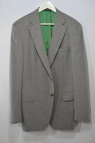 PAL ZILERI Gray 100% Wool Blazer Green Lining Made Italy