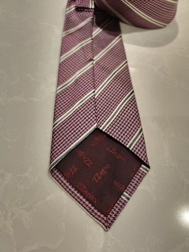 ERMENEGILDO Z ZEGNA Mauve Black Mini Houndstooth Tie - photo 5