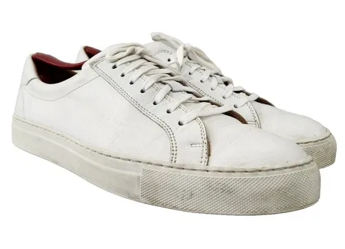 GRAVITY POPE White Leather Low Top Sneakers sz 41 EU