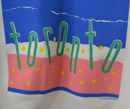 Like New Throwback OH YES TORONTO! White Crew Neck Sweater Made - photo 3