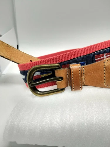 Vtg Stand Out Ibex Made in England Unisex Red World Flag Belt - photo 2