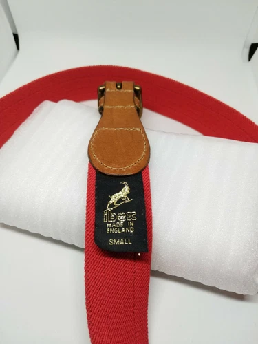 Vtg Stand Out Ibex Made in England Unisex Red World Flag Belt - photo 5