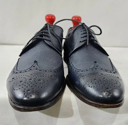 HENDERSON BARACCO Deer Leather Navy Wingtip Derby 10.5 - photo 3