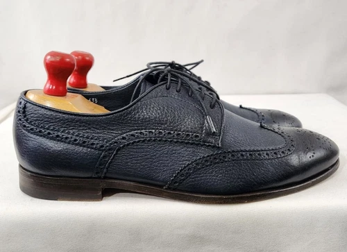 HENDERSON BARACCO Deer Leather Navy Wingtip Derby 10.5 - photo 4