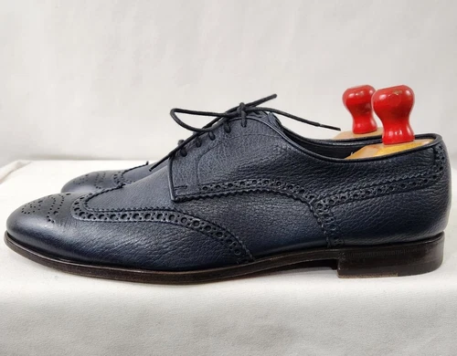 HENDERSON BARACCO Deer Leather Navy Wingtip Derby 10.5 - photo 5