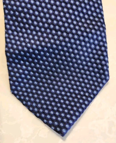 Funky BOSS Navy Blue Light Blue Polka Dot Silk Tie - photo 2