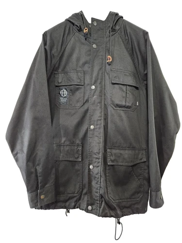 HUF OUTERWEAR Black M-65 Military Style 3/4 Length Coat L
